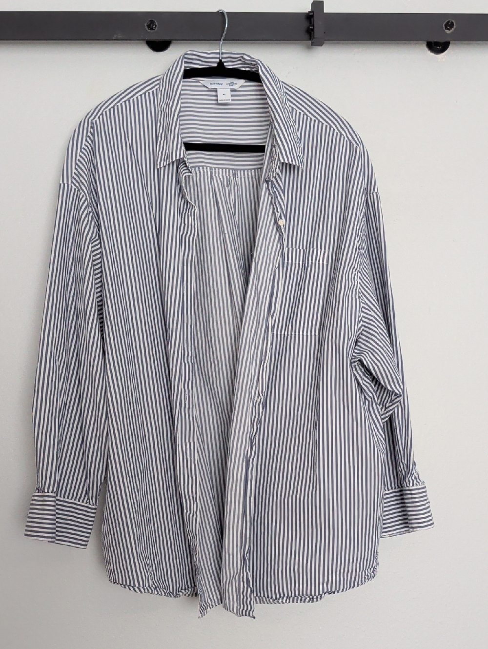 Old Navy Blue & White Striped Boyfriend Shirt
